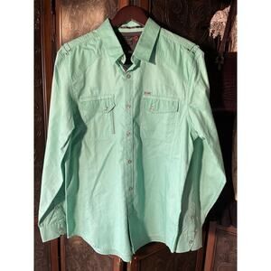 G by Guess Mint Green Men's‎ Button Up Long Sleeve Shirt Size XL